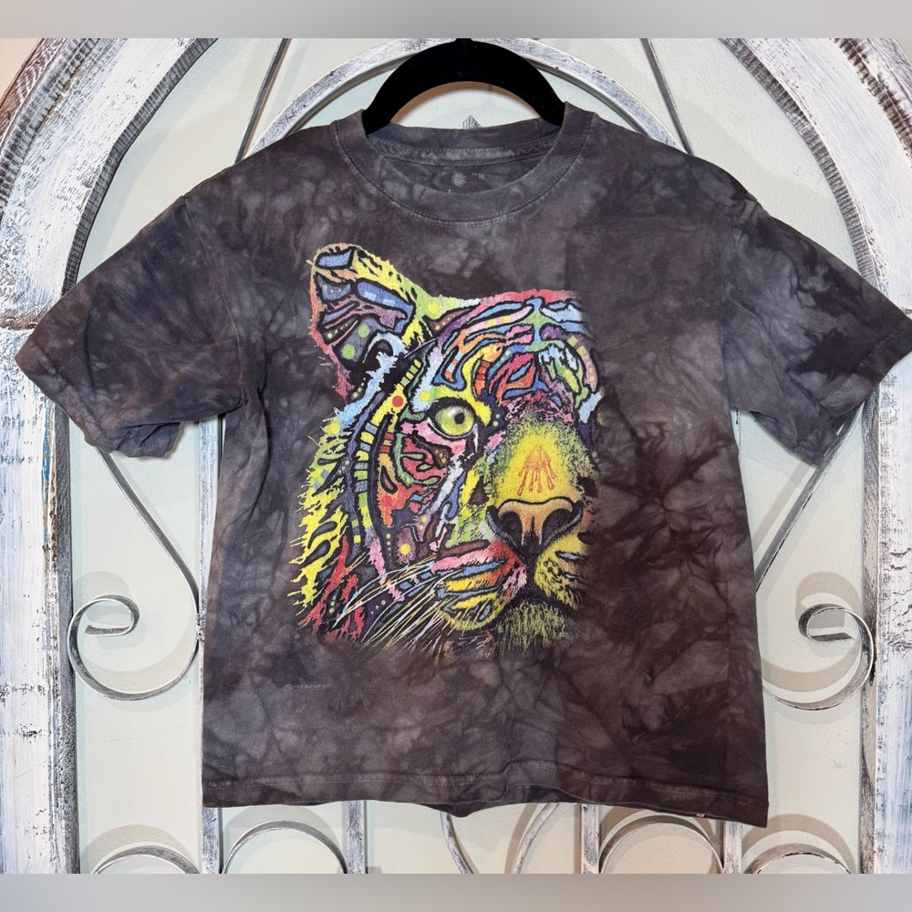 Smithsonian Tie Dye Graphic Multicolored Tiger T-Shirt #1169